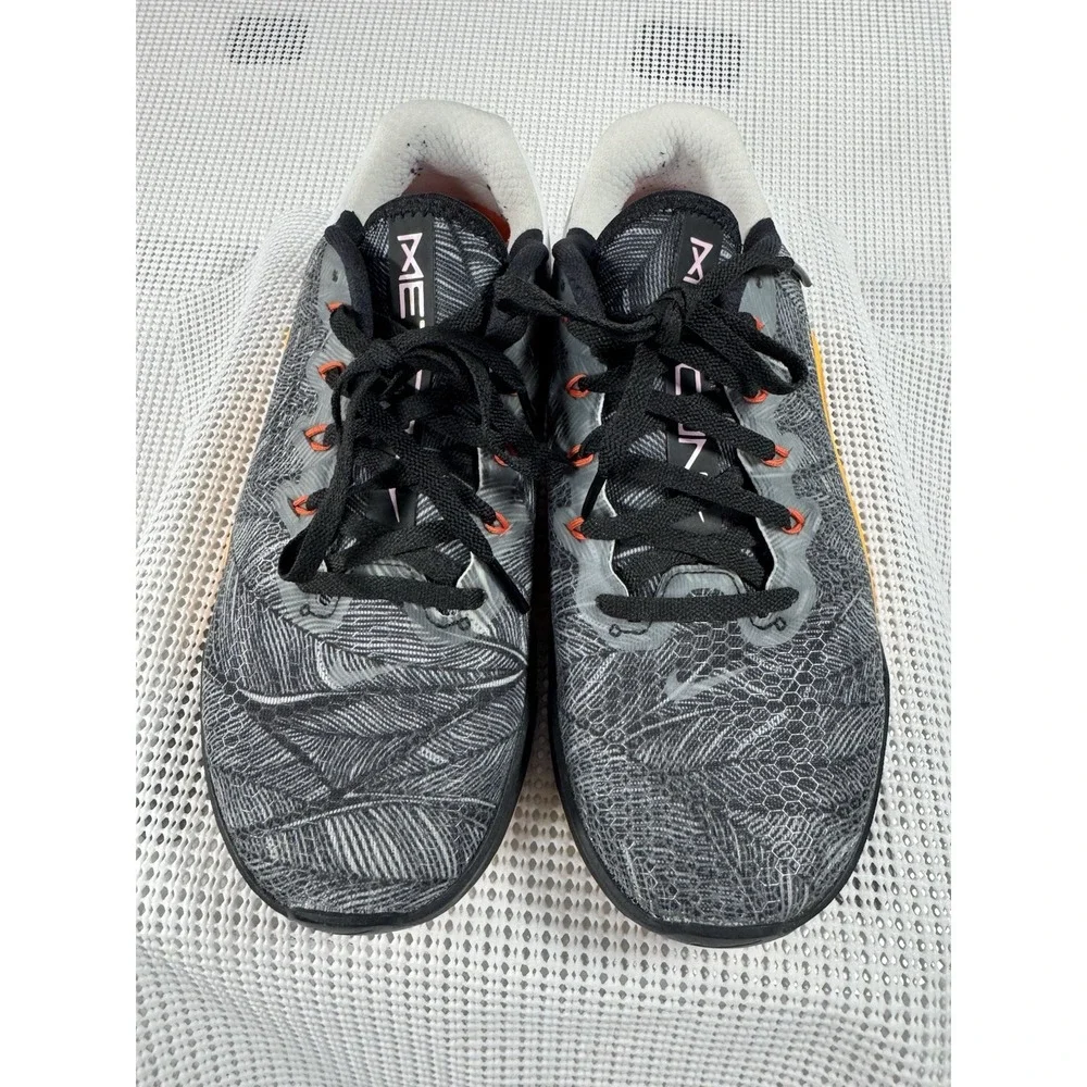 Nike Metcon 6 AMP Womens 7 Training CrossFit Shoes Gray Orange AO2982-081